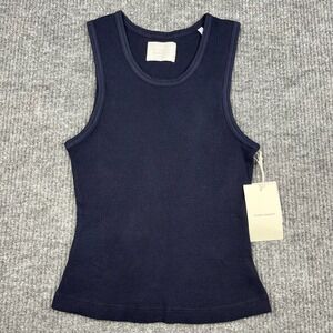 Citizens of Humanity Inez Waffle Tank Womens L Isabel Thermal Navy Blue It Girl